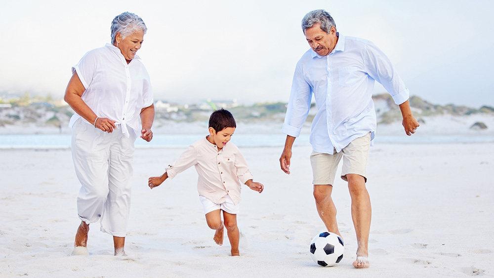 Person taking a bone density test